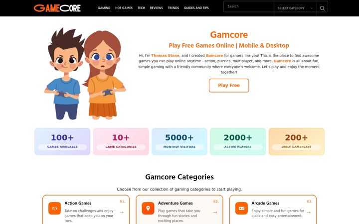 Screenshot of gam-core.com