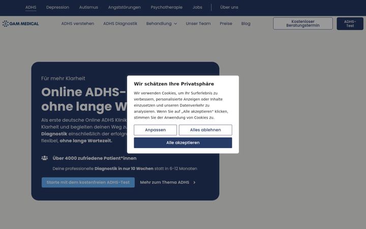Screenshot of gam-medical.de