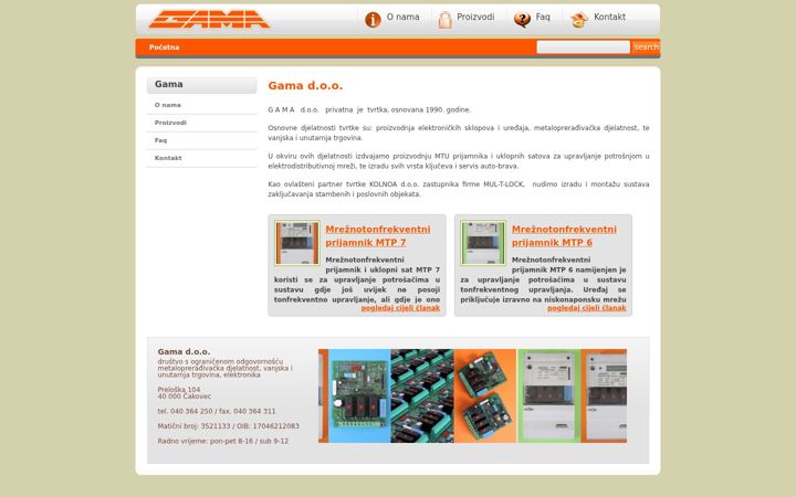Screenshot of gama.hr