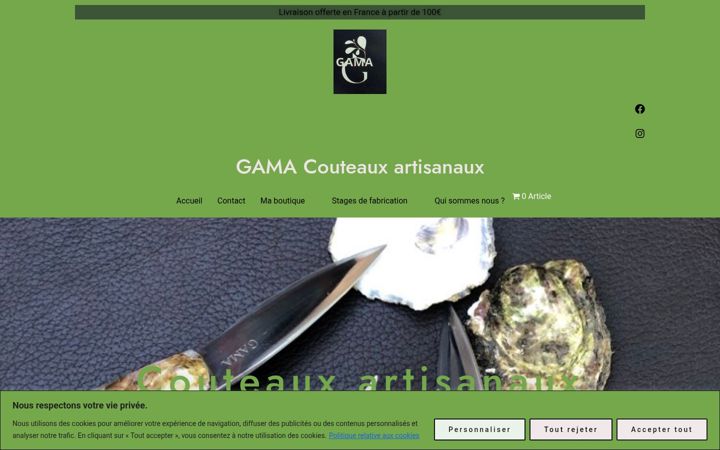 Screenshot of gamaartisancouteau.com