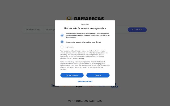 Screenshot of gamapecas.com.br