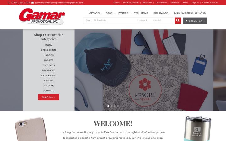 Screenshot of gamarpromotions.com