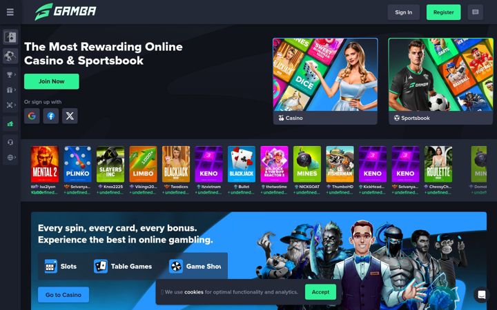 Screenshot of gamba.com