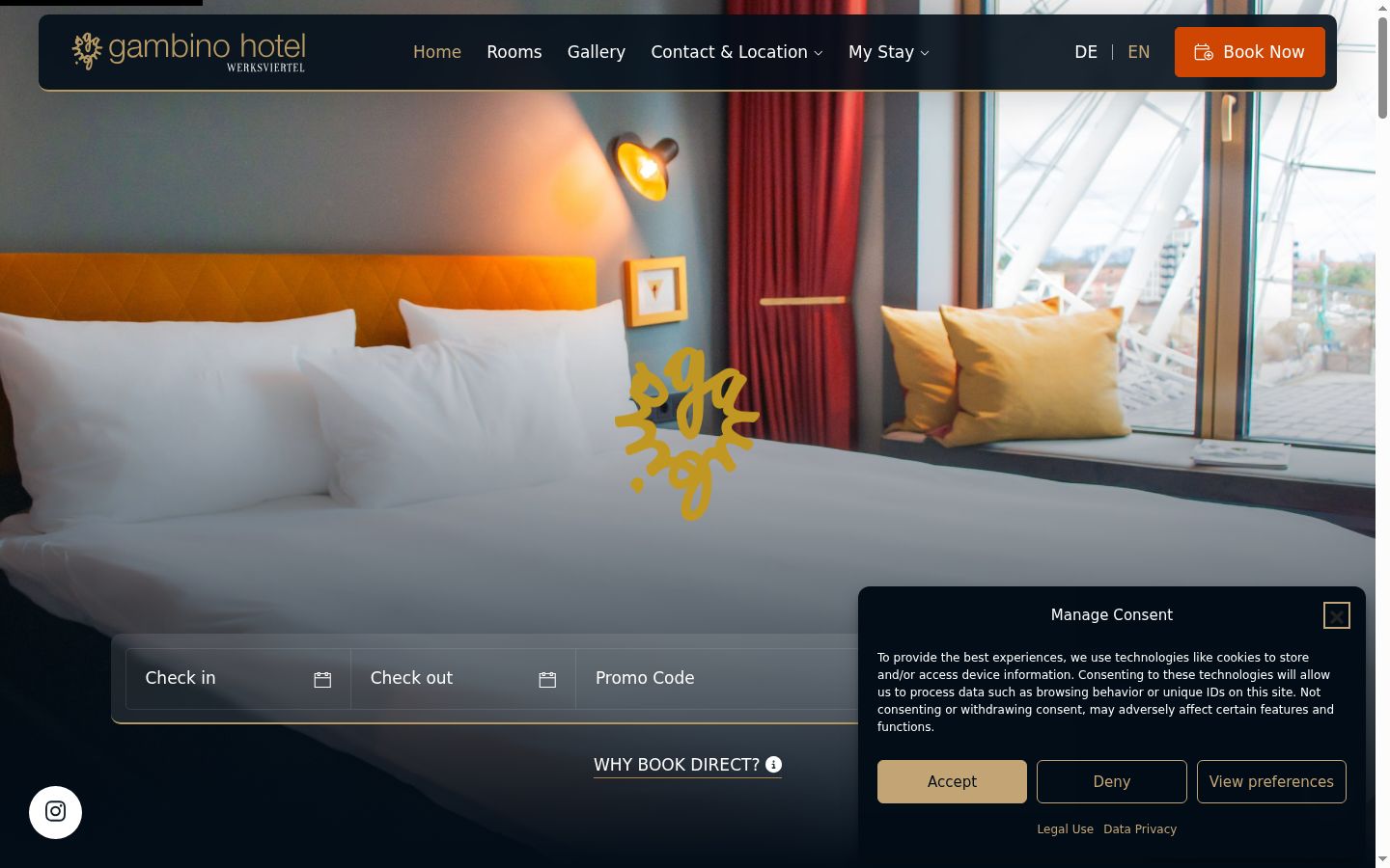 Screenshot of the consent banner shown before any interaction