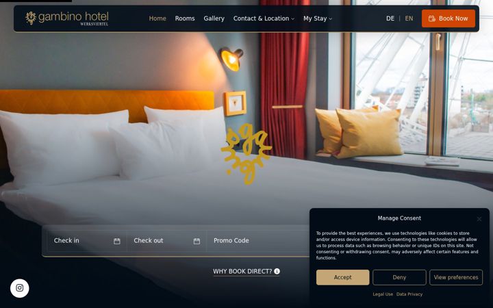 Screenshot of gambinohotelwerksviertel.com