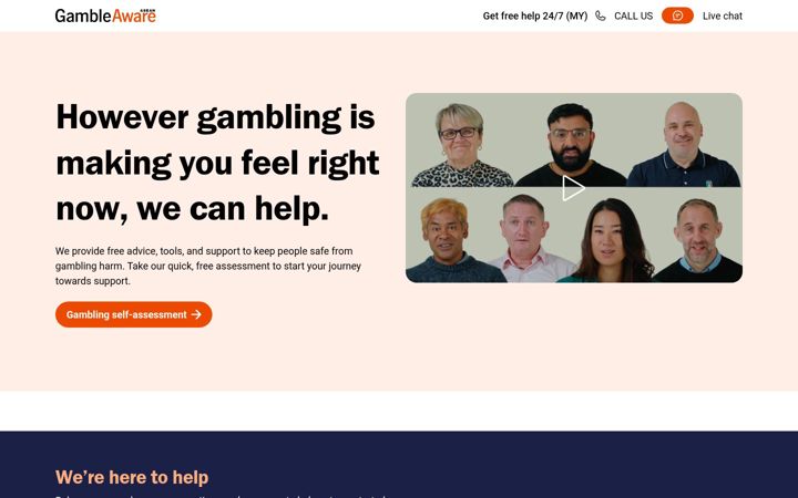 Screenshot of gambleaware.asia