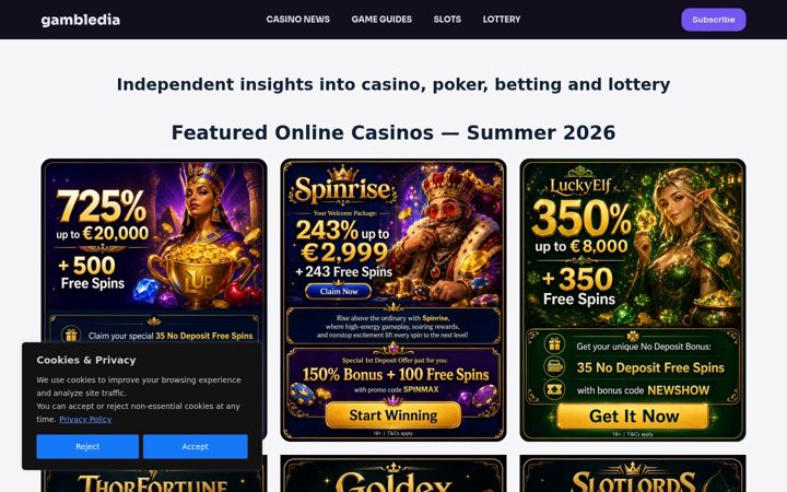 Screenshot of gambledia.com