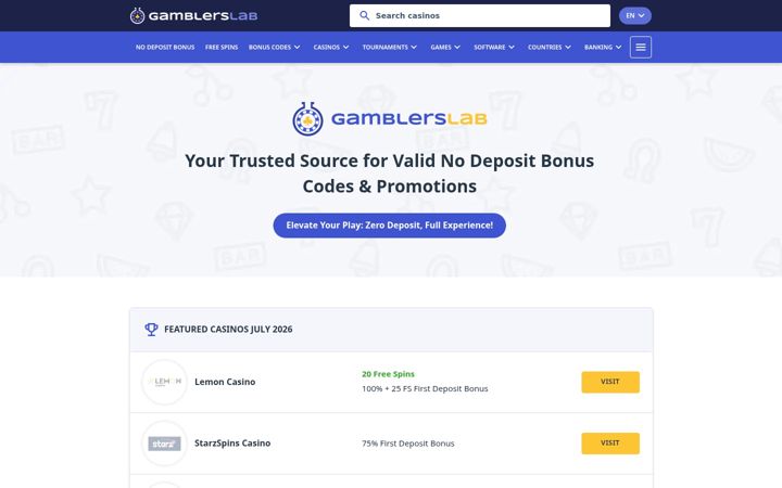 Screenshot of gamblerslab.com