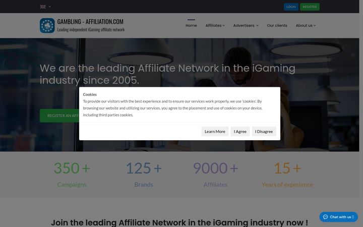 Екранна снимка на gambling-affiliation.com