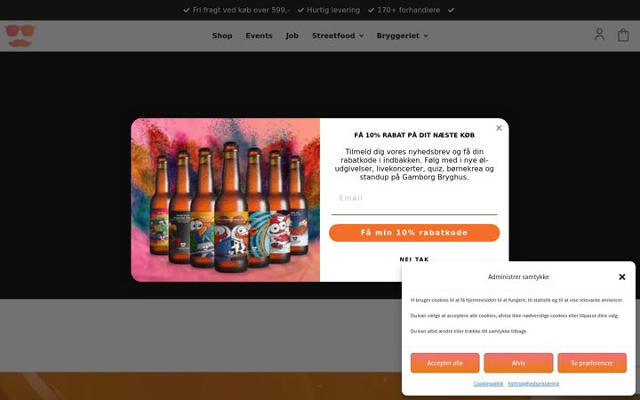 Screenshot of gamborgbryghus.dk