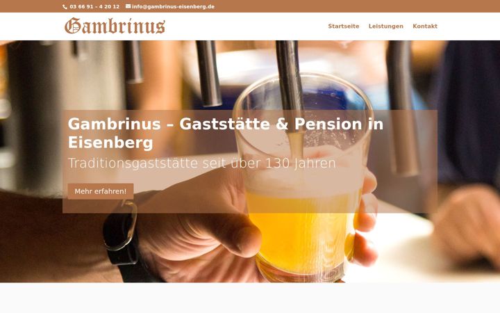 Screenshot of gambrinus-eisenberg.de