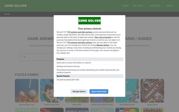 Screenshot of game-solver.com