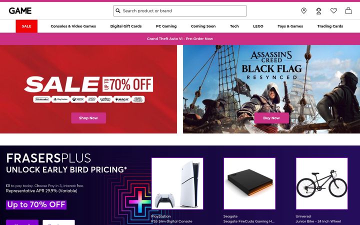 Screenshot ta' game.co.uk