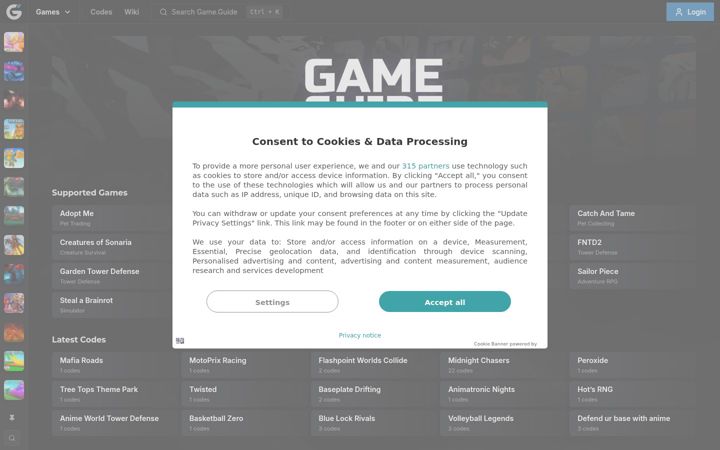 Screenshot of game.guide