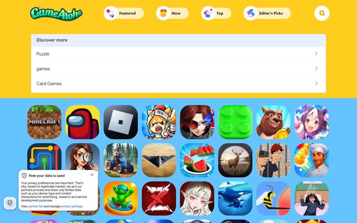 Screenshot of gamealoha.com