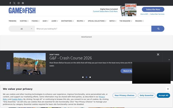 Screenshot of gameandfishmag.com