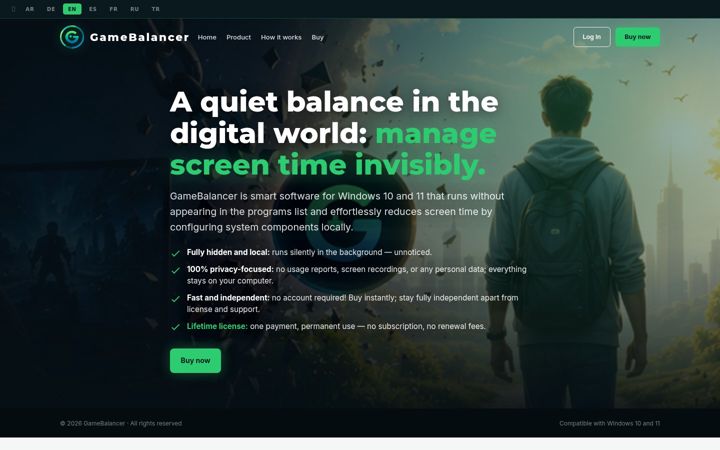 Screenshot of gamebalancer.com