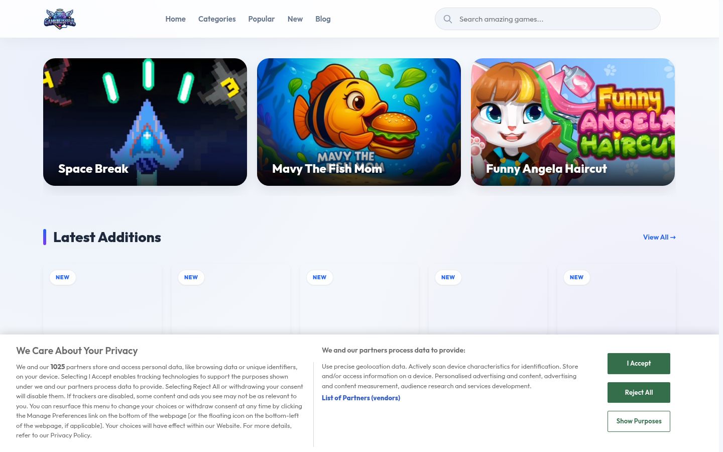 Screenshot del banner di consenso mostrato prima di qualsiasi interazione