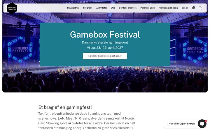 Screenshot of gameboxfestival.dk