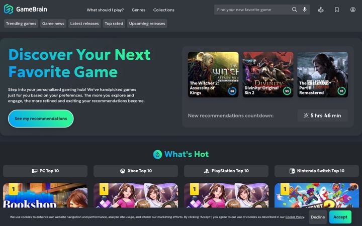 Screenshot of gamebrain.co