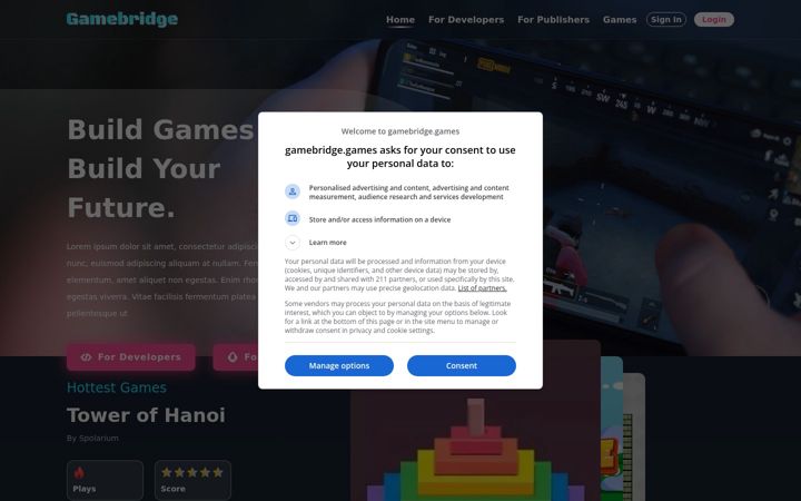Screenshot van gamebridge.games