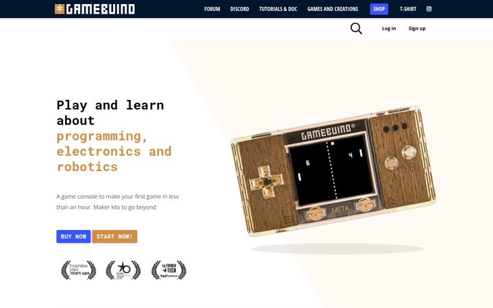 Screenshot von gamebuino.com