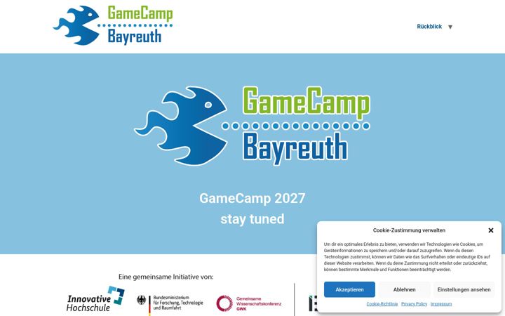 Screenshot of gamecamp-bayreuth.de