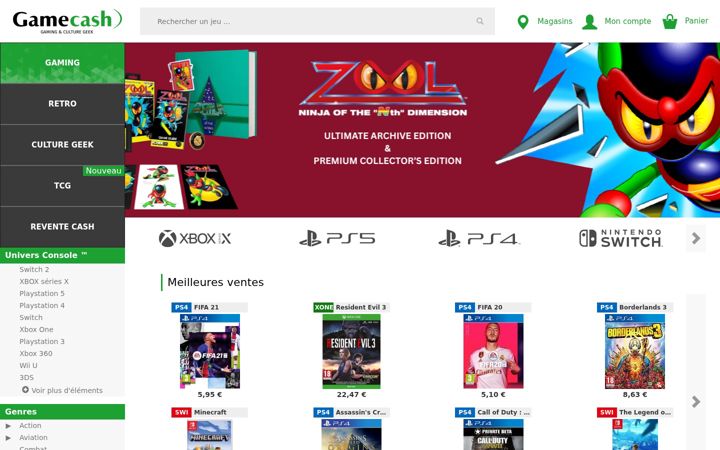 Screenshot of gamecash.fr
