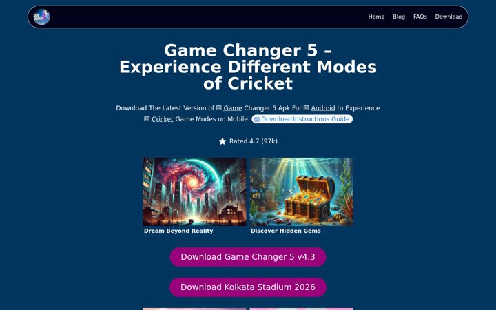 Screenshot ta' gamechanger5.net