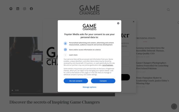 Screenshot di gamechangers.com.au