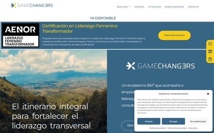 Skærmbillede af gamechangers.com.es