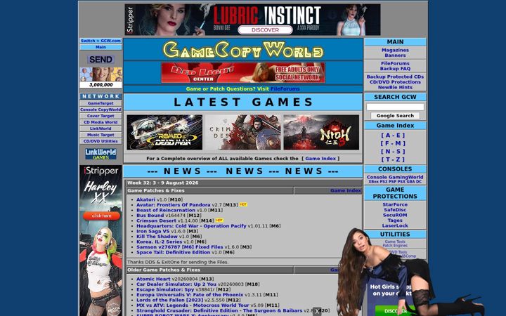 Screenshot of gamecopyworld.eu