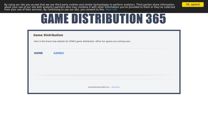 Screenshot stránky gamedistribution365.com