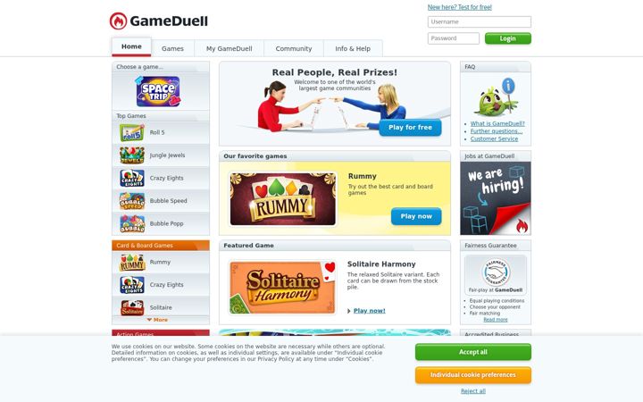 Screenshot of gameduell.com