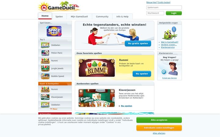 Екранна снимка на gameduell.nl