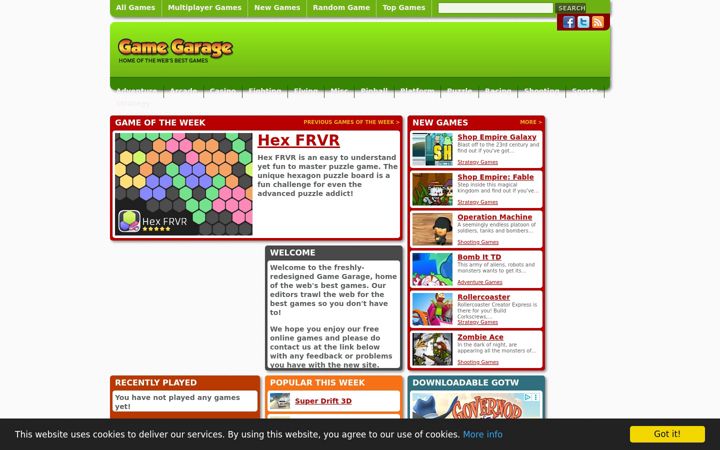Screenshot of gamegarage.com