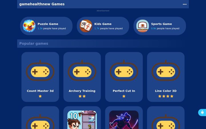 Screenshot of gamehealthnew.com