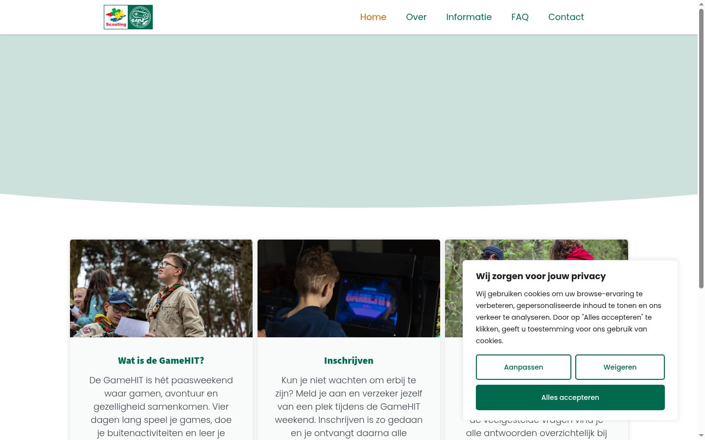 Screenshot des Einwilligungsbanners vor jeglicher Interaktion