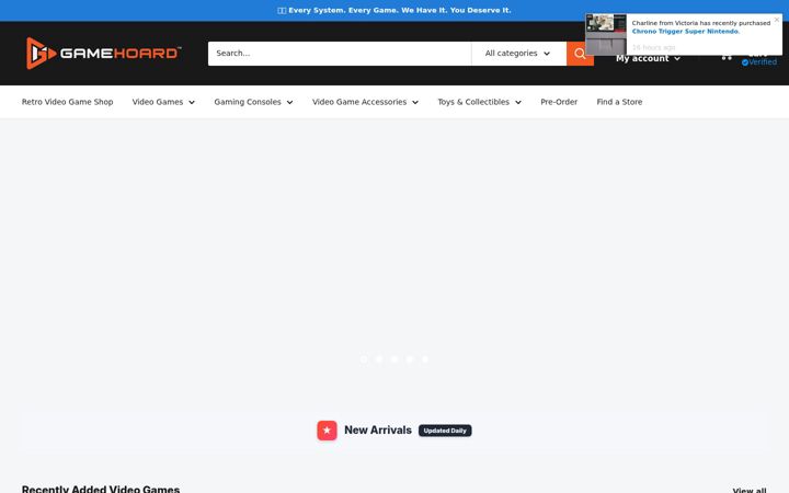Screenshot of gamehoard.com