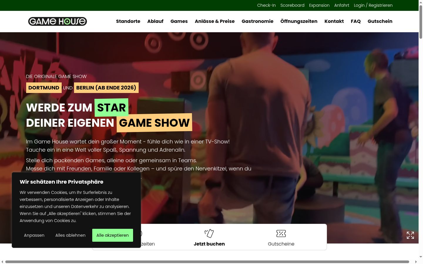Screenshot del banner di consenso mostrato prima di qualsiasi interazione