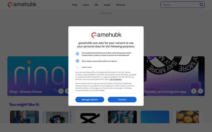 Screenshot of gamehubk.com