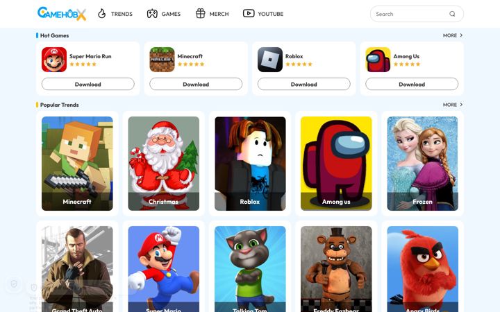 Screenshot of gamehubx.com