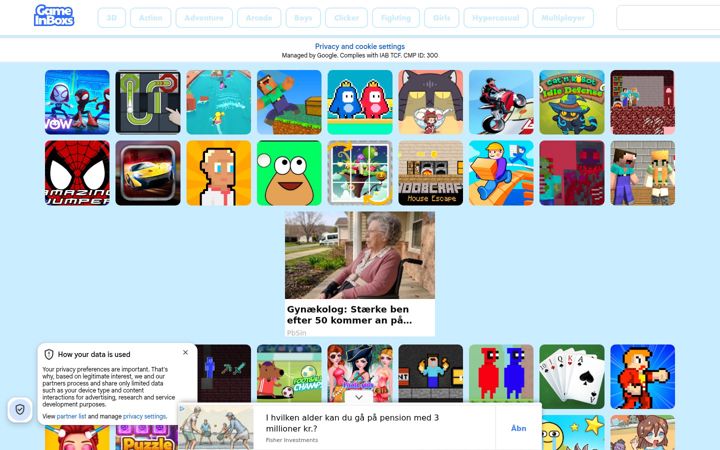 Screenshot of gameinboxs.com