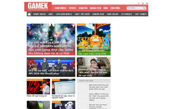 Screenshot of gamek.vn