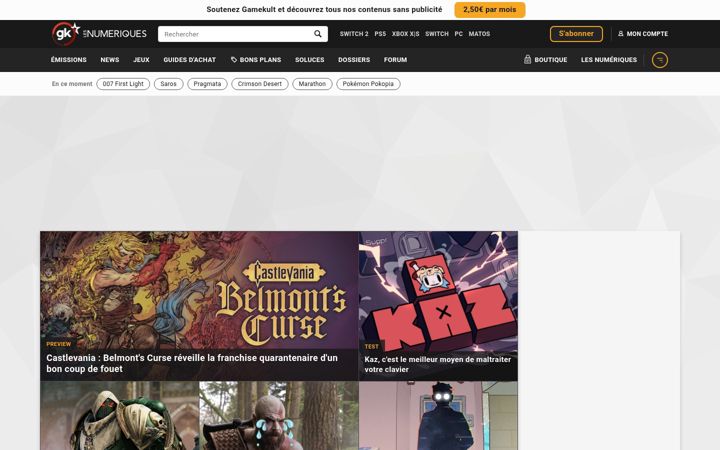 Screenshot of gamekult.com