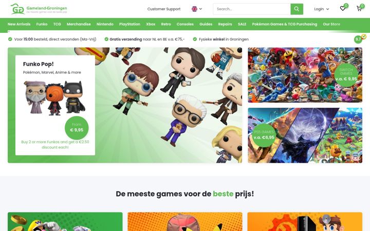 Screenshot of gameland-groningen.nl