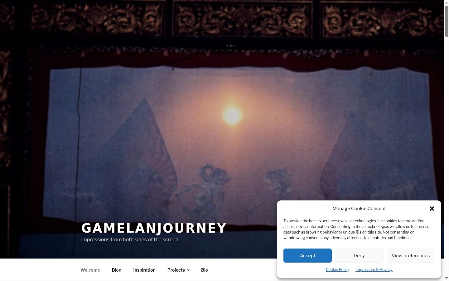 Screenshot of the consent banner shown before any interaction