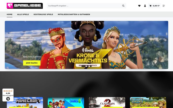 Screenshot of gameliebe.com