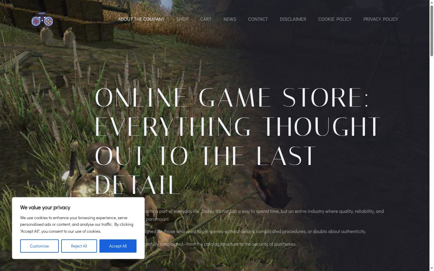 Screenshot of the consent banner shown before any interaction