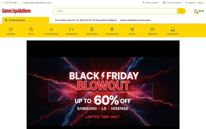 Screenshot of gameliquidations.com